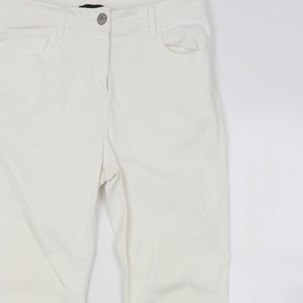 M&S Womens White   Cropped Jeans Size 18 L20 in