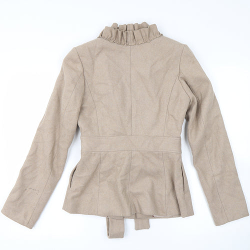 H&M Womens Beige   Overcoat Coatigan Size 6