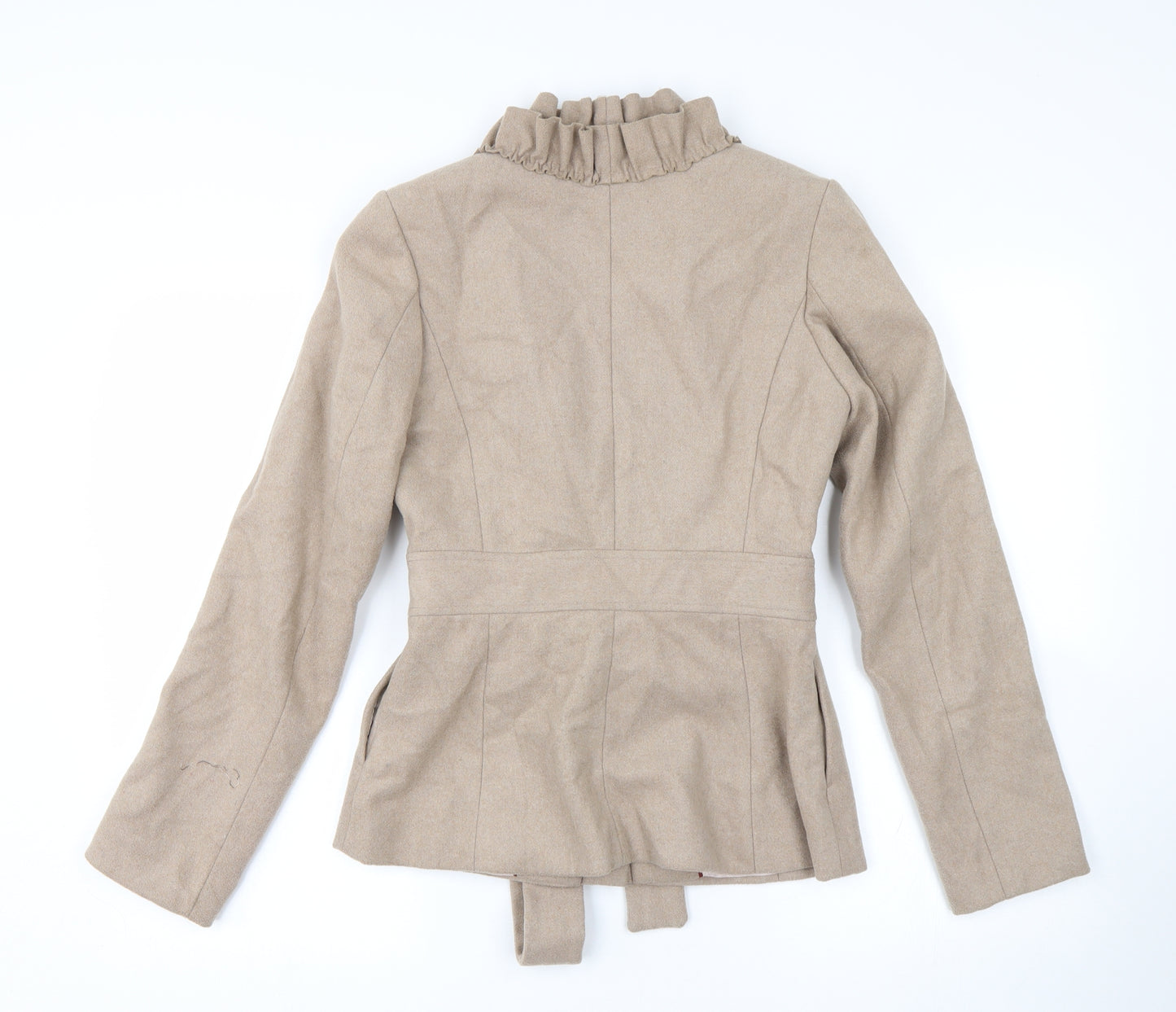 H&M Womens Beige   Overcoat Coatigan Size 6