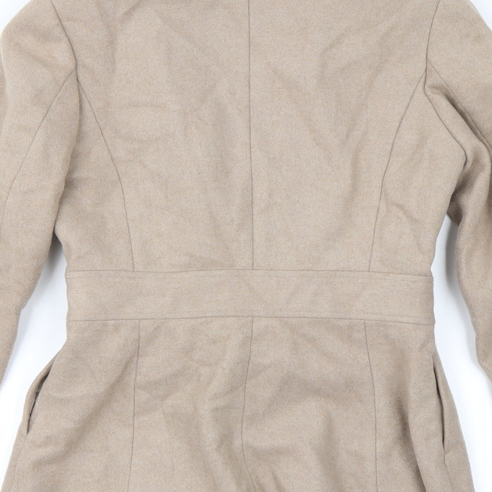 H&M Womens Beige   Overcoat Coatigan Size 6
