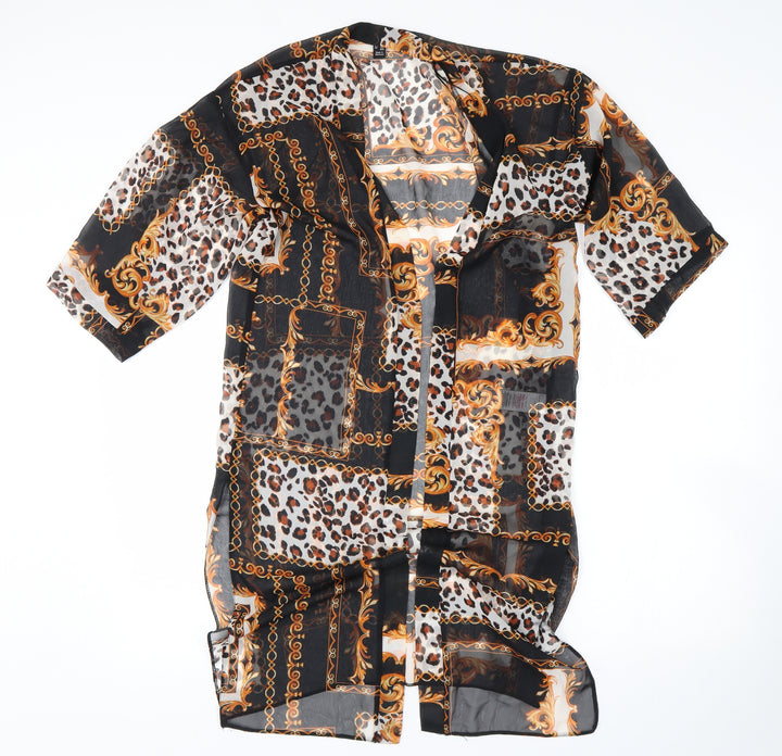 New Look  Womens Multicoloured Animal Print  Wrap Blouse Size S