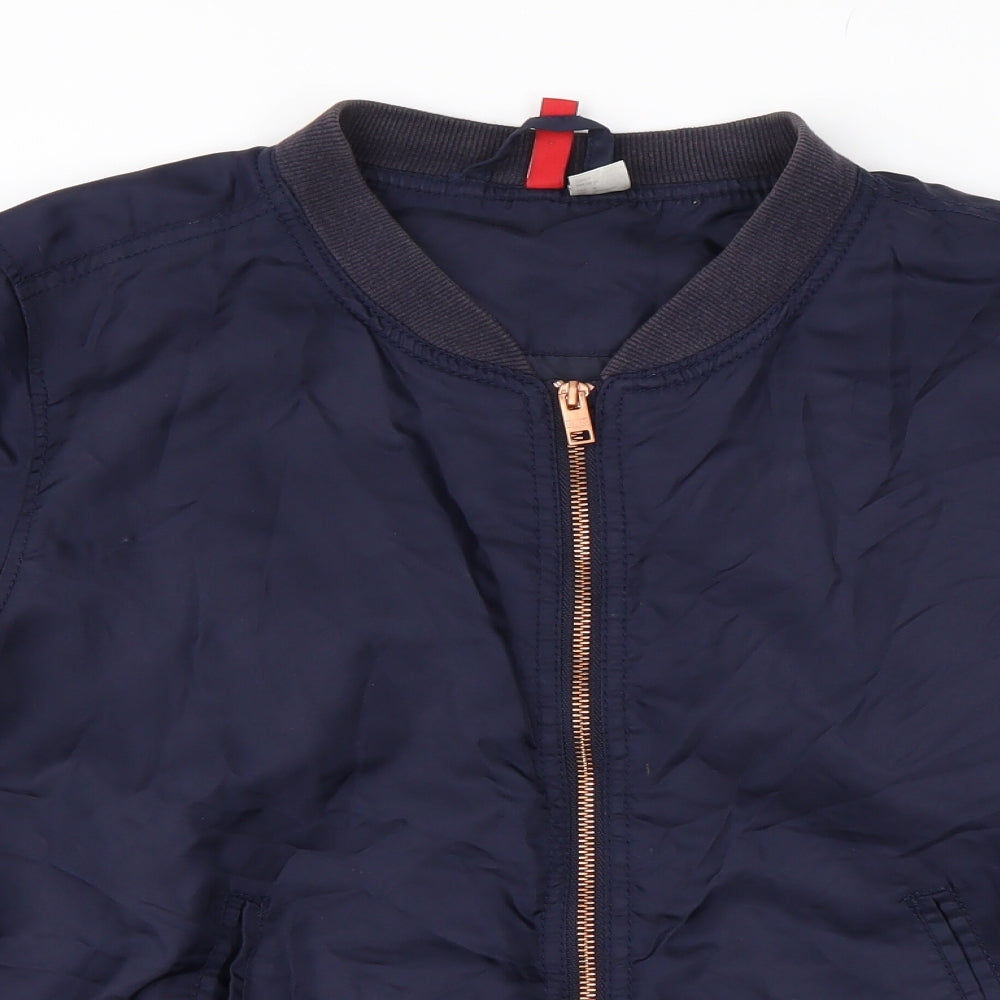 H&M Womens Blue   Bomber Jacket Jacket Size 10