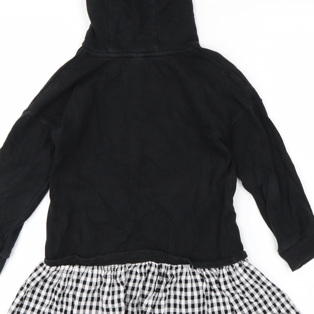 TU Girls Black Check  Jumper Dress  Size 7 Years
