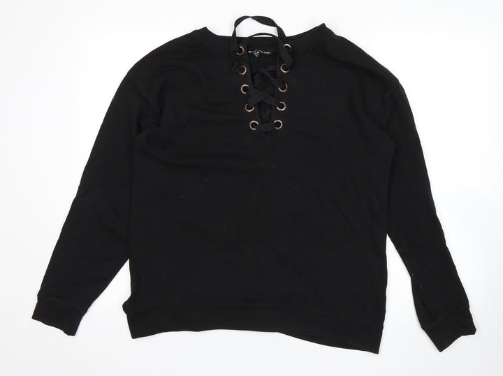 Preworn Womens Black Pullover Sweatshirt Size M