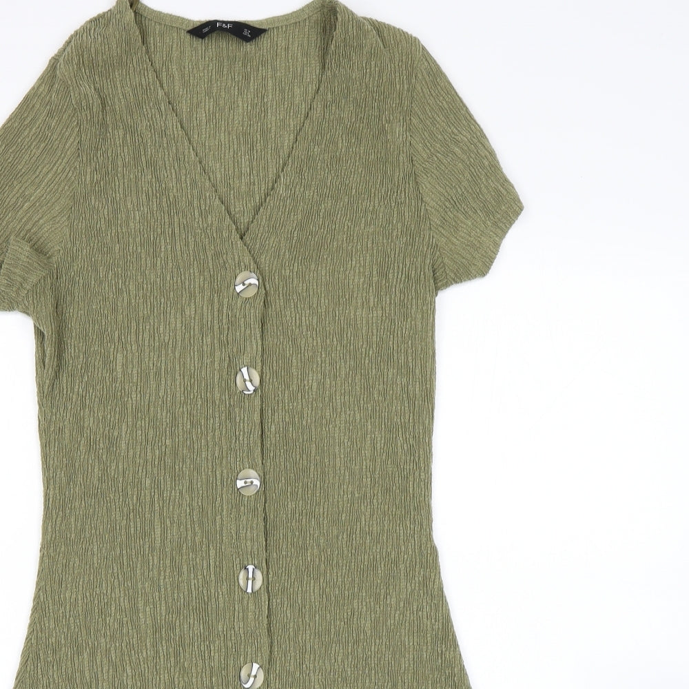 F&F Womens Green   T-Shirt Dress  Size 10