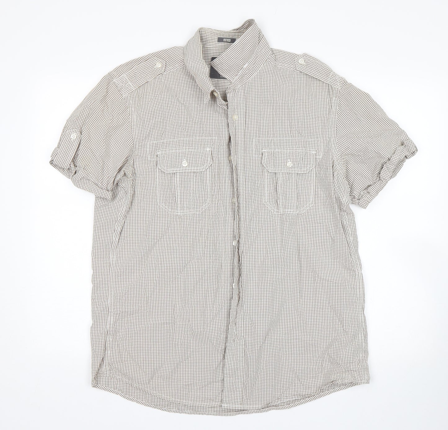 H&M Mens Multicoloured Check   Button-Up Size L