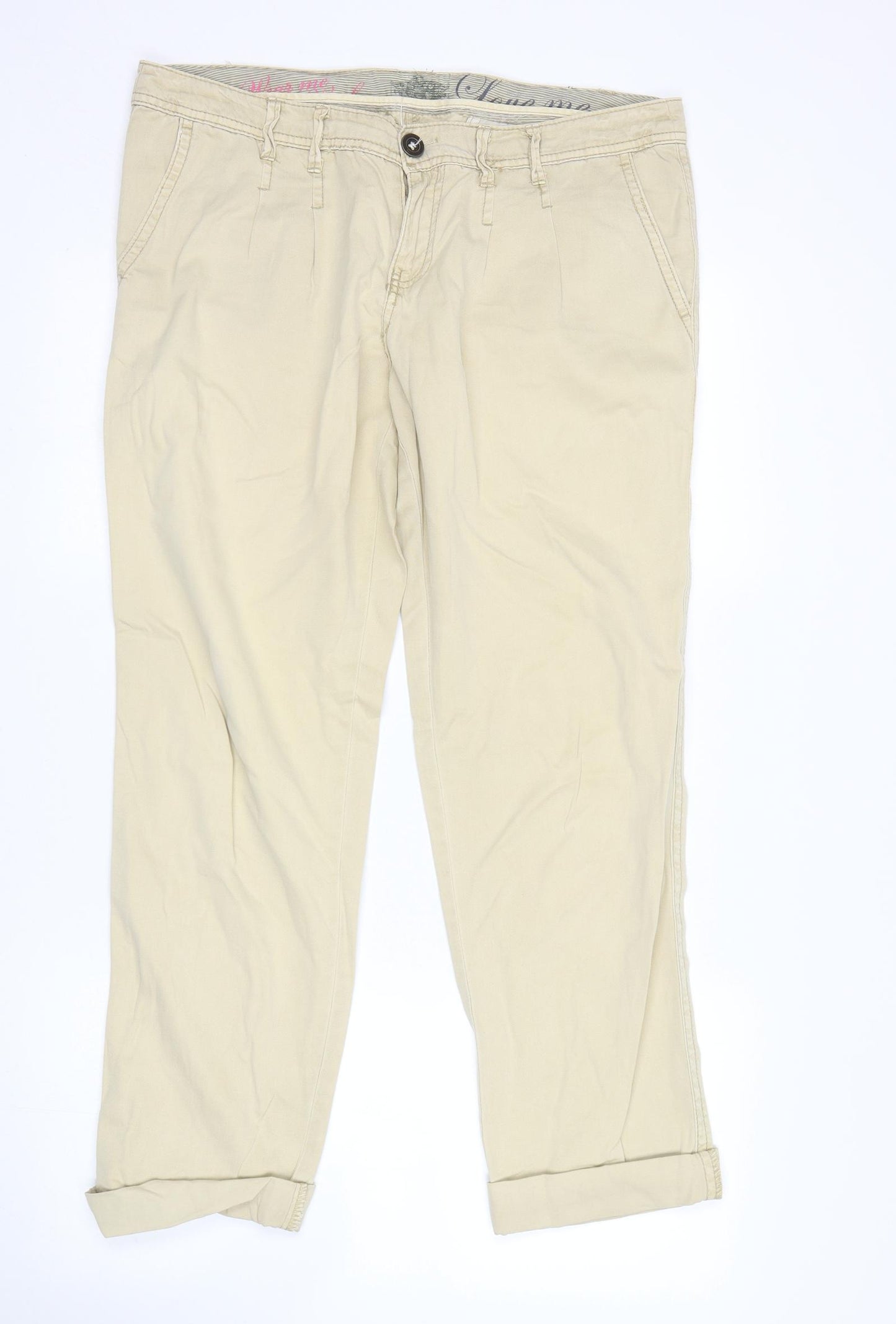 New Look Womens Beige   Boyfriend Jeans Size 14 L27 in