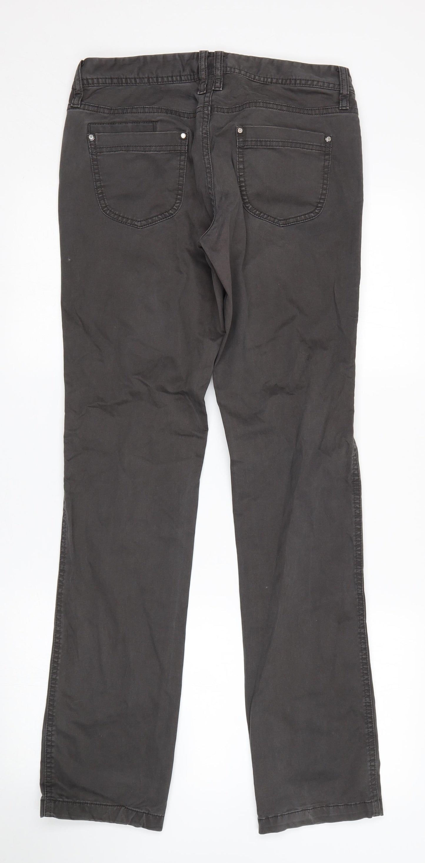 Massimo Dutti Womens Grey   Chino Trousers Size 14 L33 in