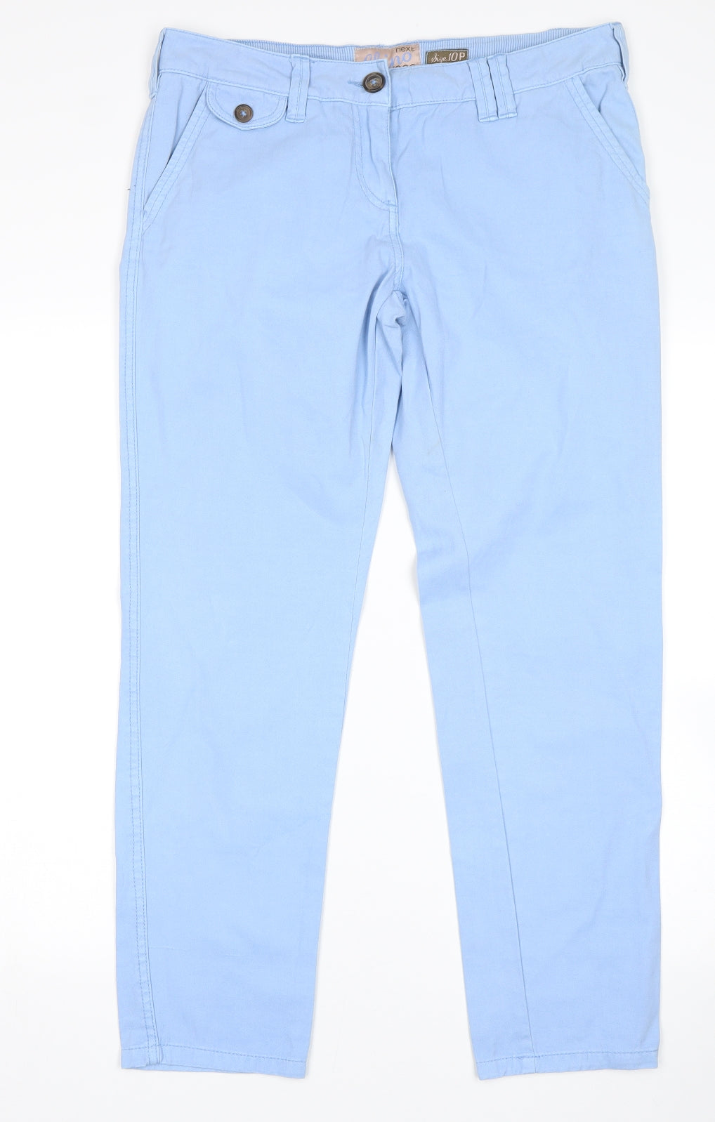 NEXT Womens Blue   Chino Trousers Size 10 L27 in