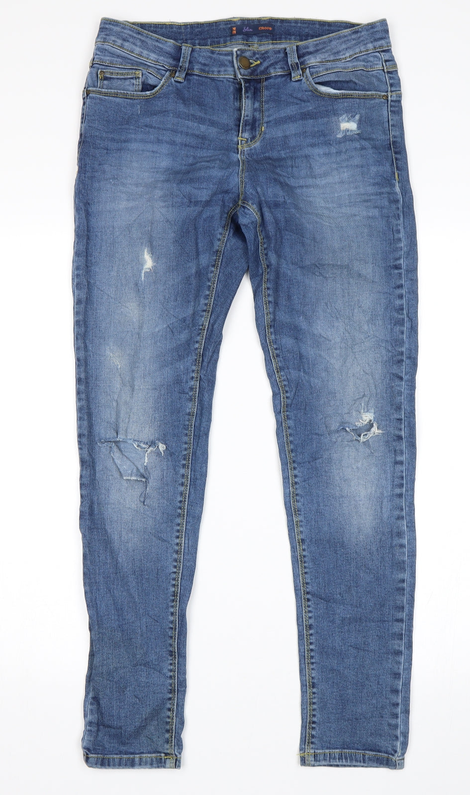 Preworn Womens Blue   Cropped Jeans Size 10 L28 in