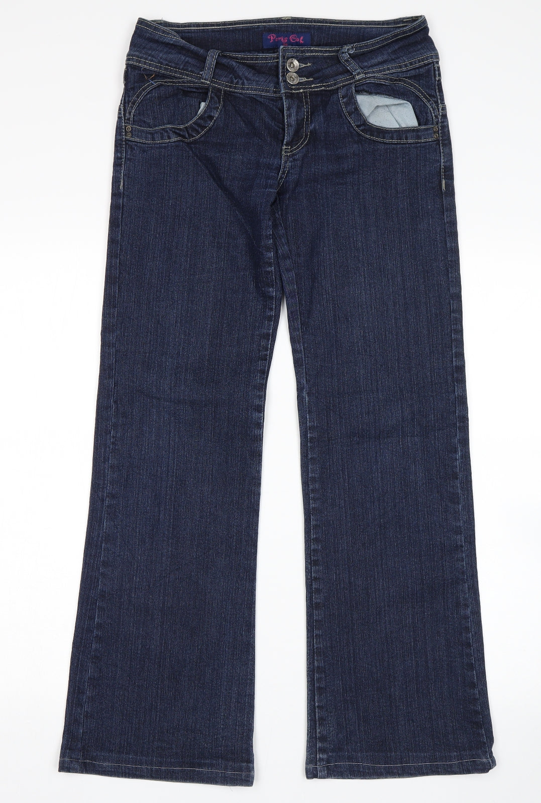 Paris cat Womens Blue   Bootcut Jeans Size 28 in L28.5 in