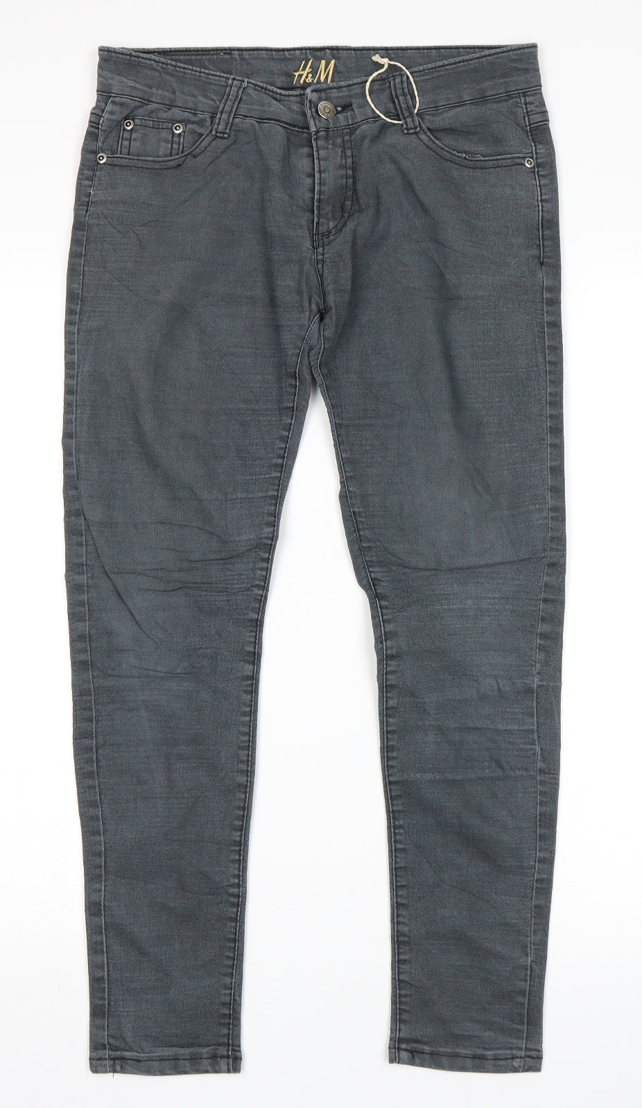 H&M Womens Grey   Skinny Jeans Size 32 in L28 in