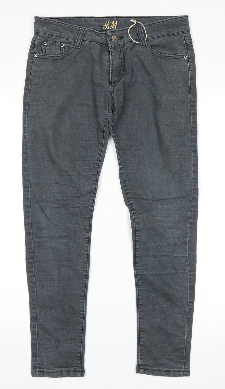 H&M Womens Grey   Skinny Jeans Size 32 in L28 in
