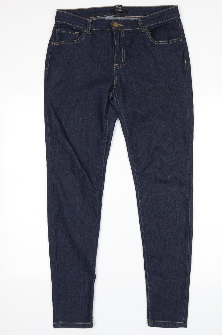 FOREVER 21 Womens Blue Skinny Jeans Size 14 L29 in