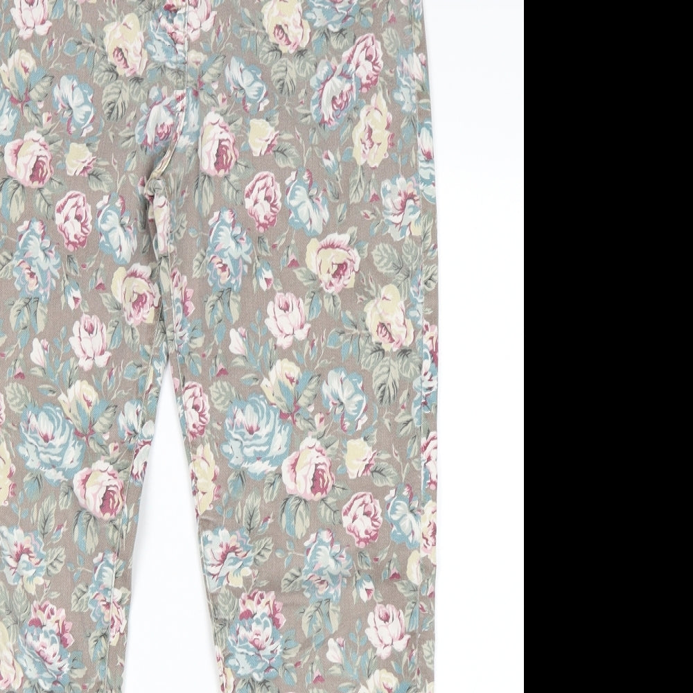 Falmer Womens Multicoloured Floral  Straight Jeans Size 14 L28 in