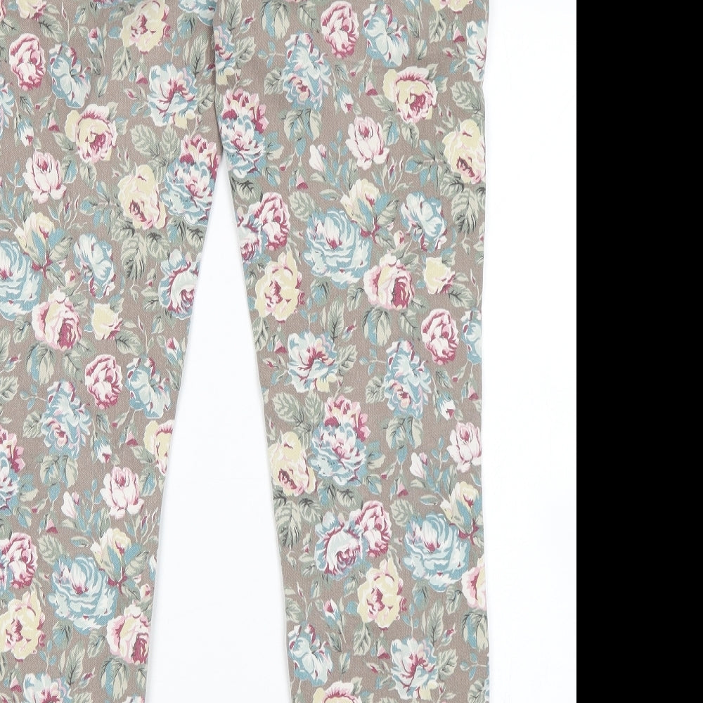 Falmer Womens Multicoloured Floral  Straight Jeans Size 14 L28 in