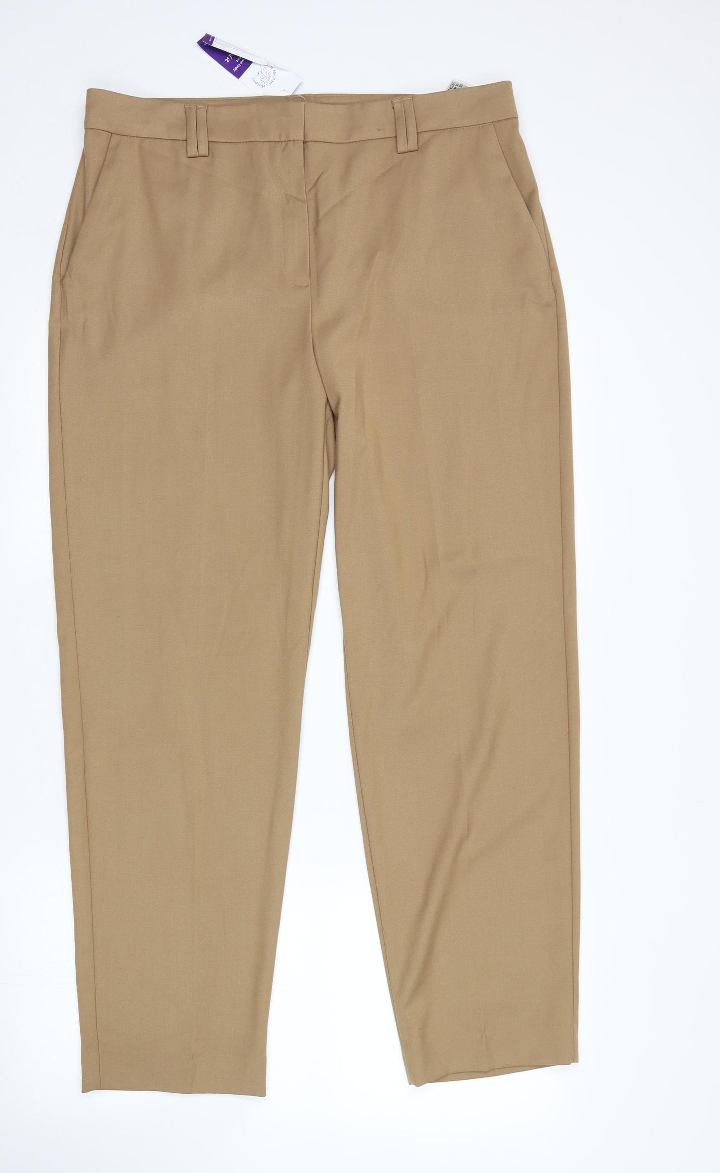 M&S Womens Beige   Trousers  Size 14 L29 in
