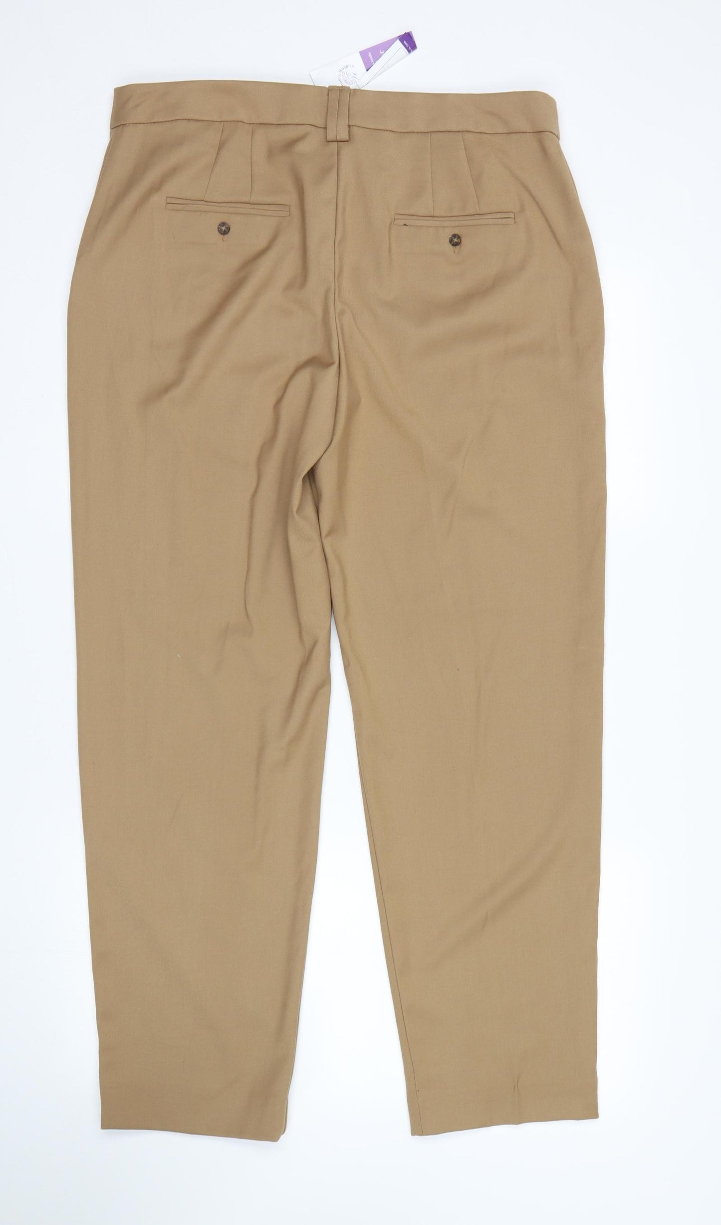 M&S Womens Beige   Trousers  Size 14 L29 in