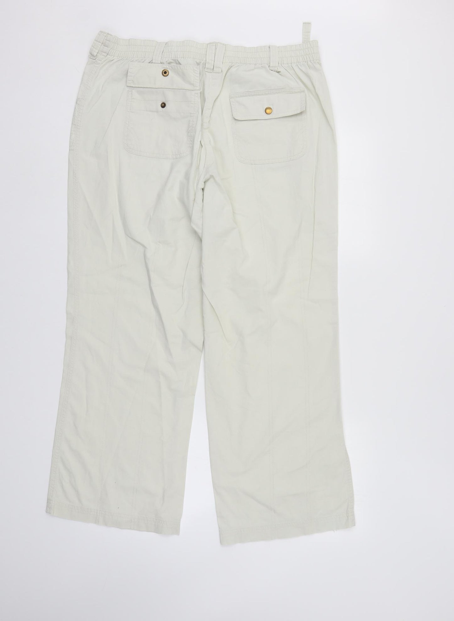 BHS Womens Ivory   Cargo Trousers Size 16 L29 in