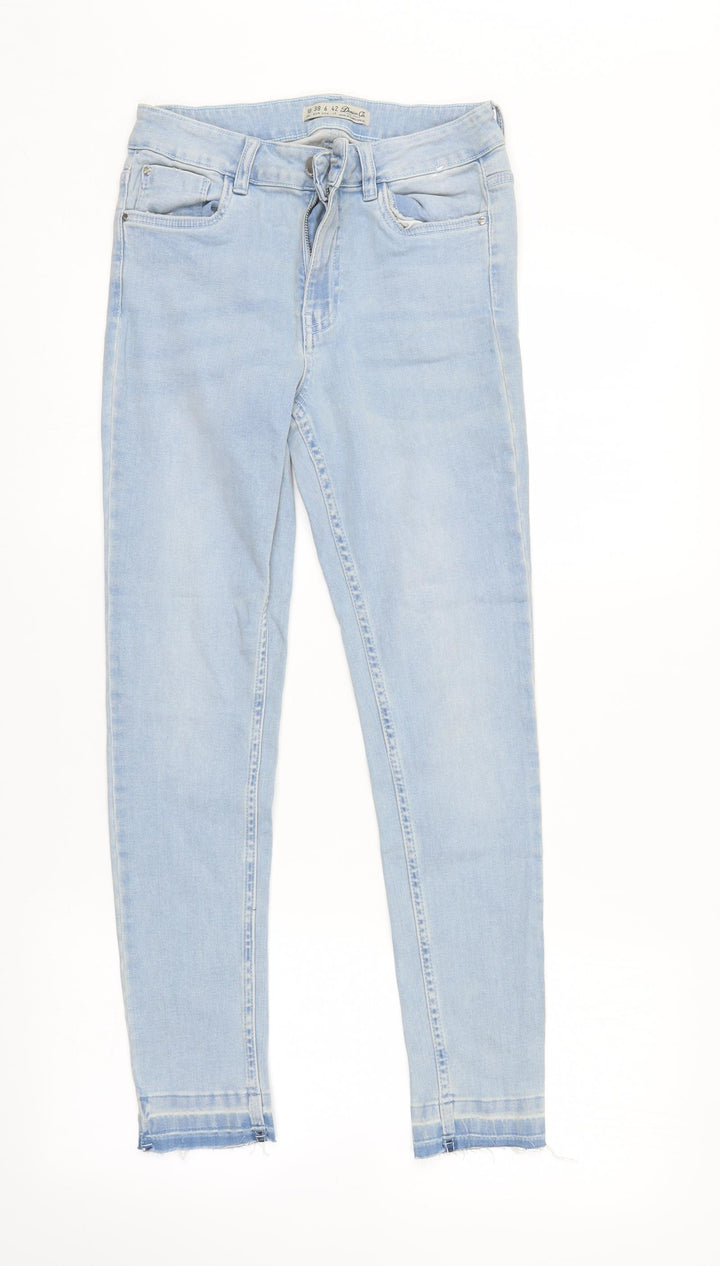 Denim CO Womens Blue Denim Straight Jeans Size 10 L27 in - Elastic Waist