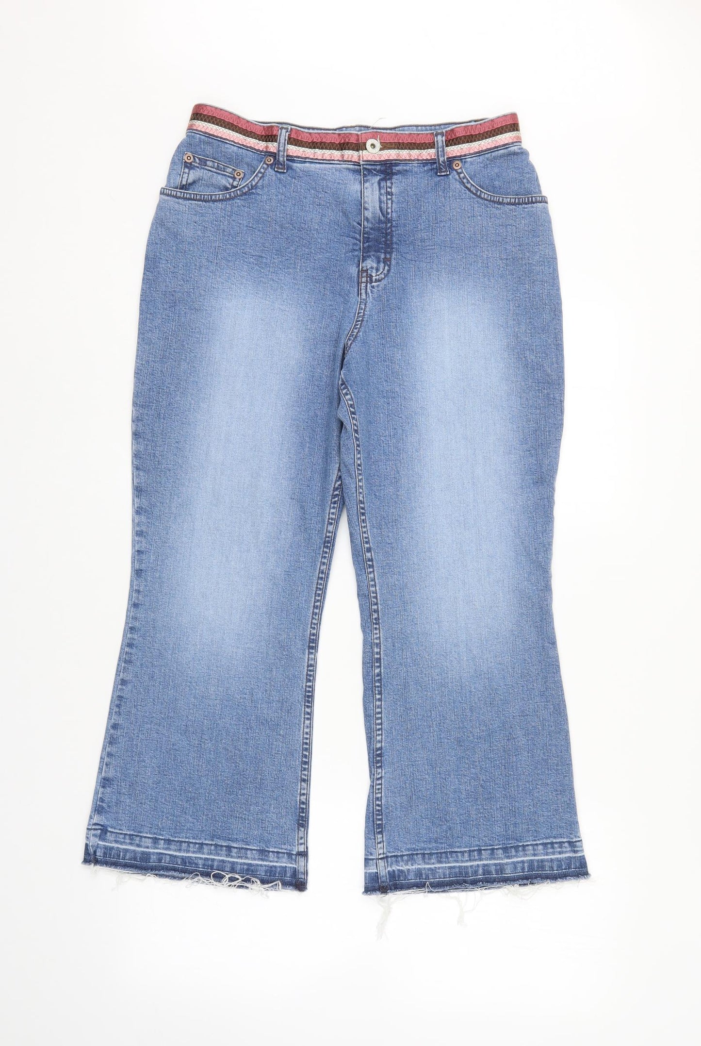 Marks and Spencer Womens Blue  Denim Cropped Jeans Size 14 L24 in