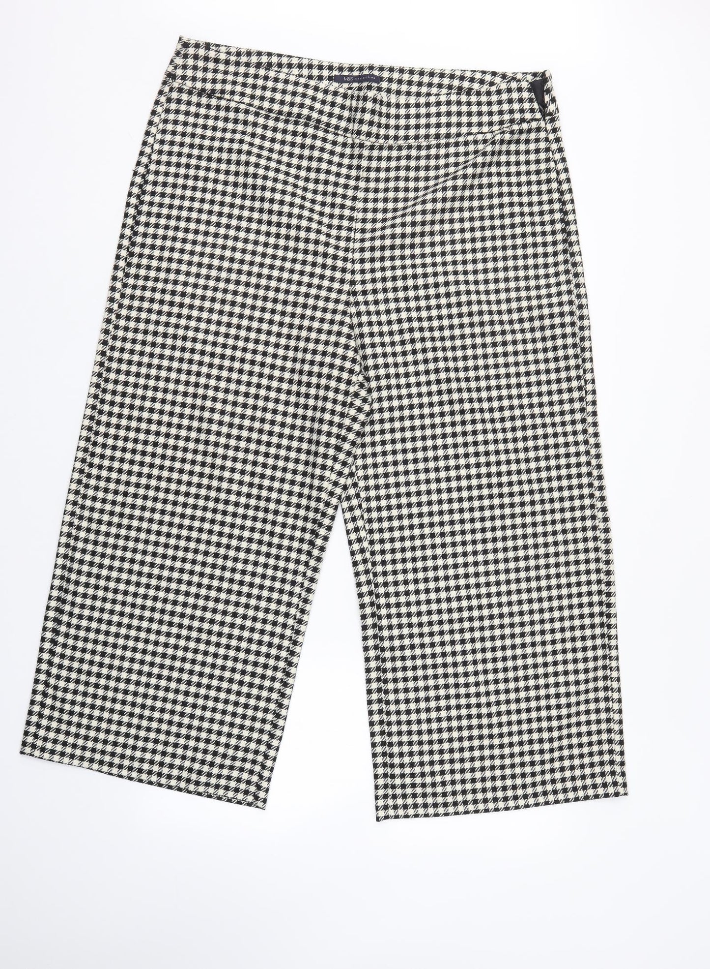 M&S Womens Multicoloured Plaid  Trousers  Size 20 L26 in