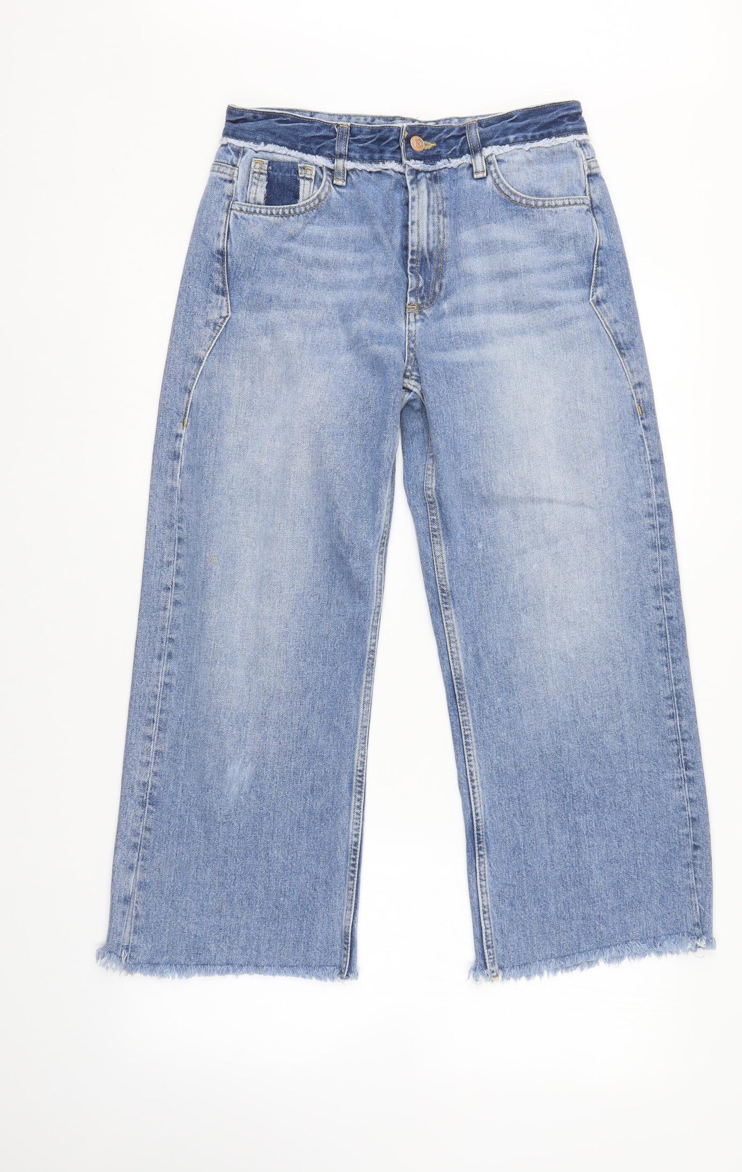 Zara Womens Blue  Denim Cropped Jeans Size 10 L25 in