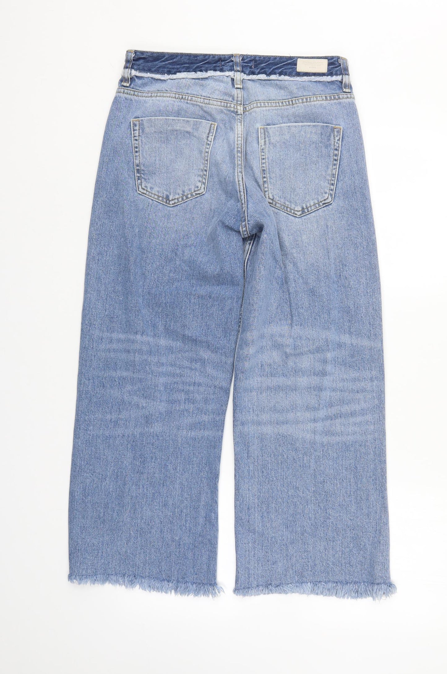 Zara Womens Blue  Denim Cropped Jeans Size 10 L25 in