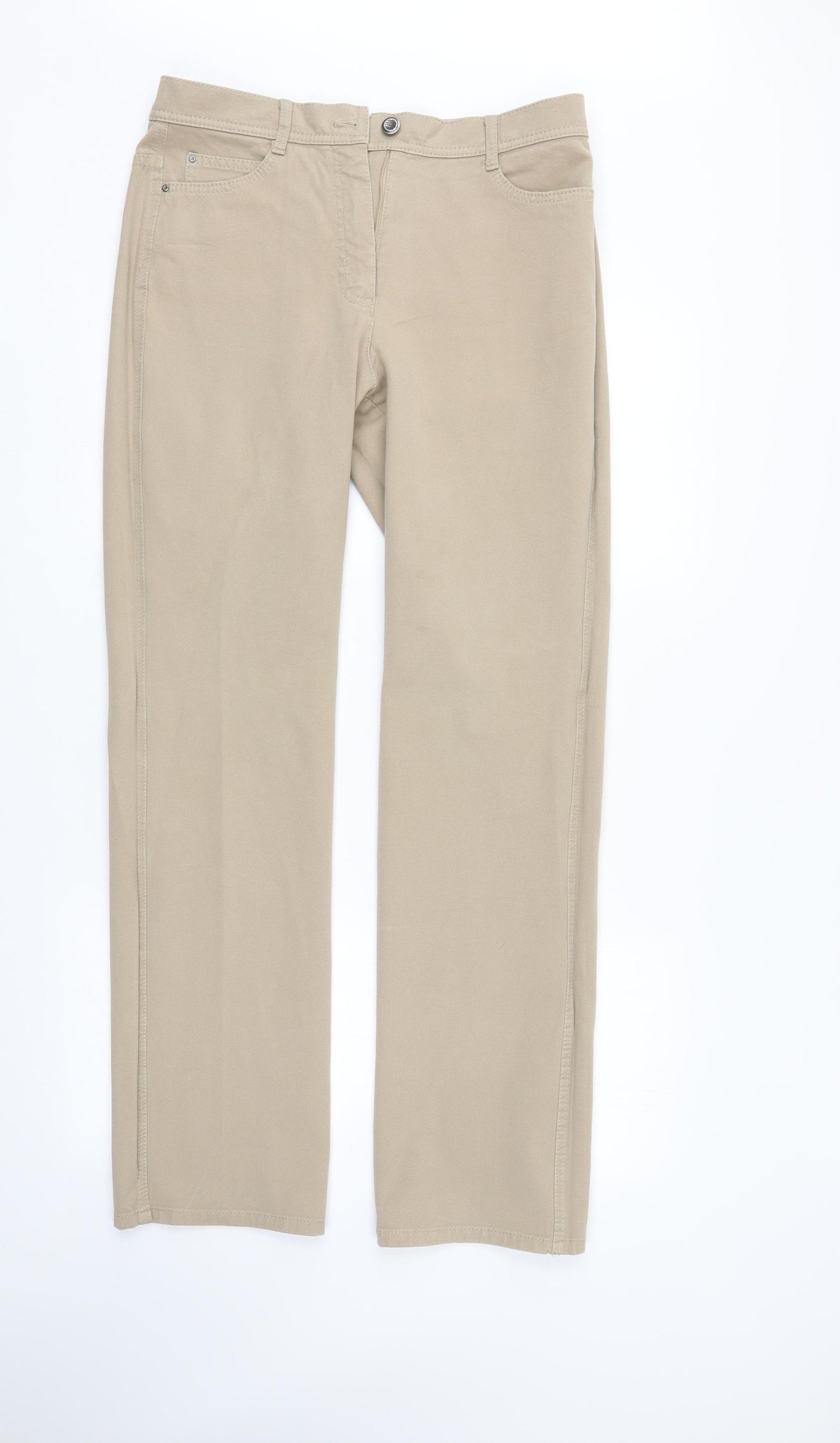 Olsen Womens Beige  Denim Skinny Jeans Size 14 L32 in
