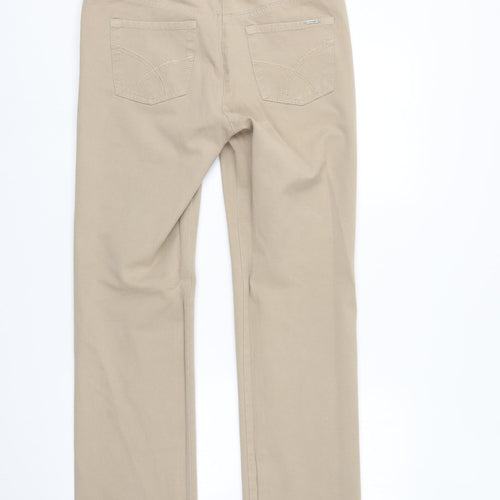 Olsen Womens Beige  Denim Skinny Jeans Size 14 L32 in