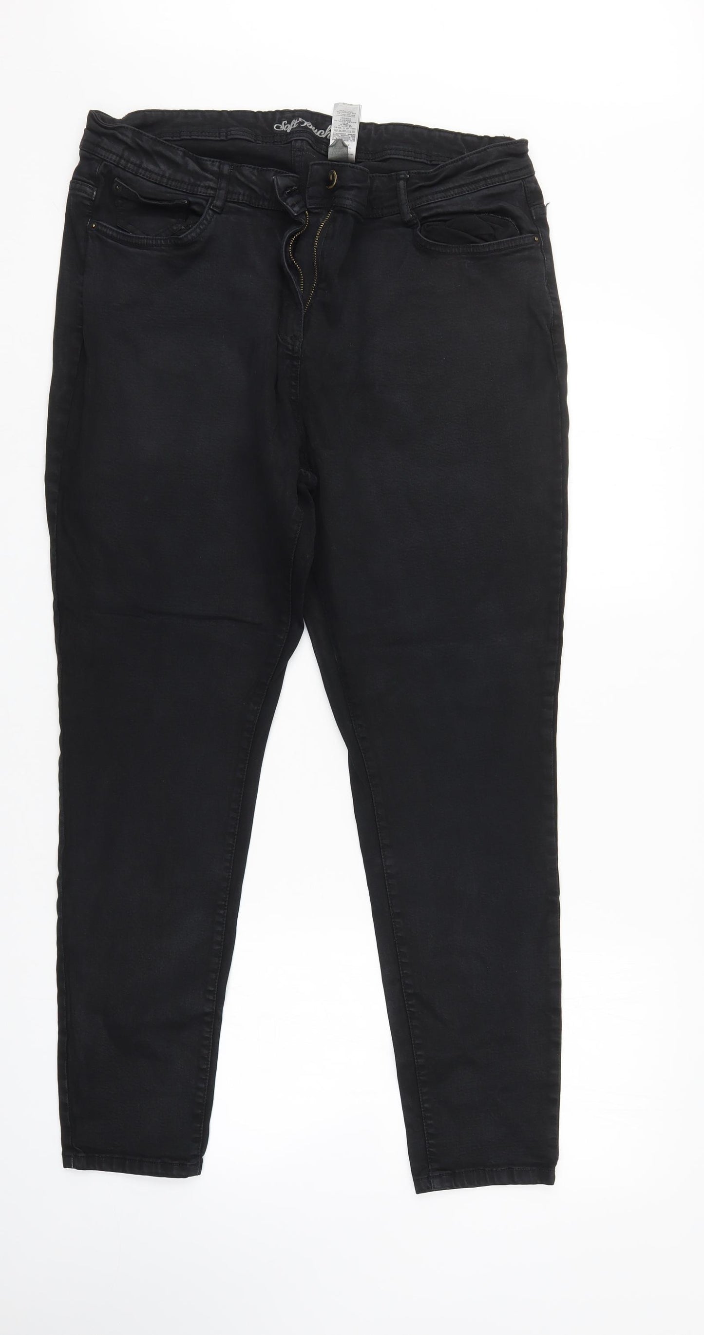 NEXT Womens Black  Denim Straight Jeans Size 18 L29 in