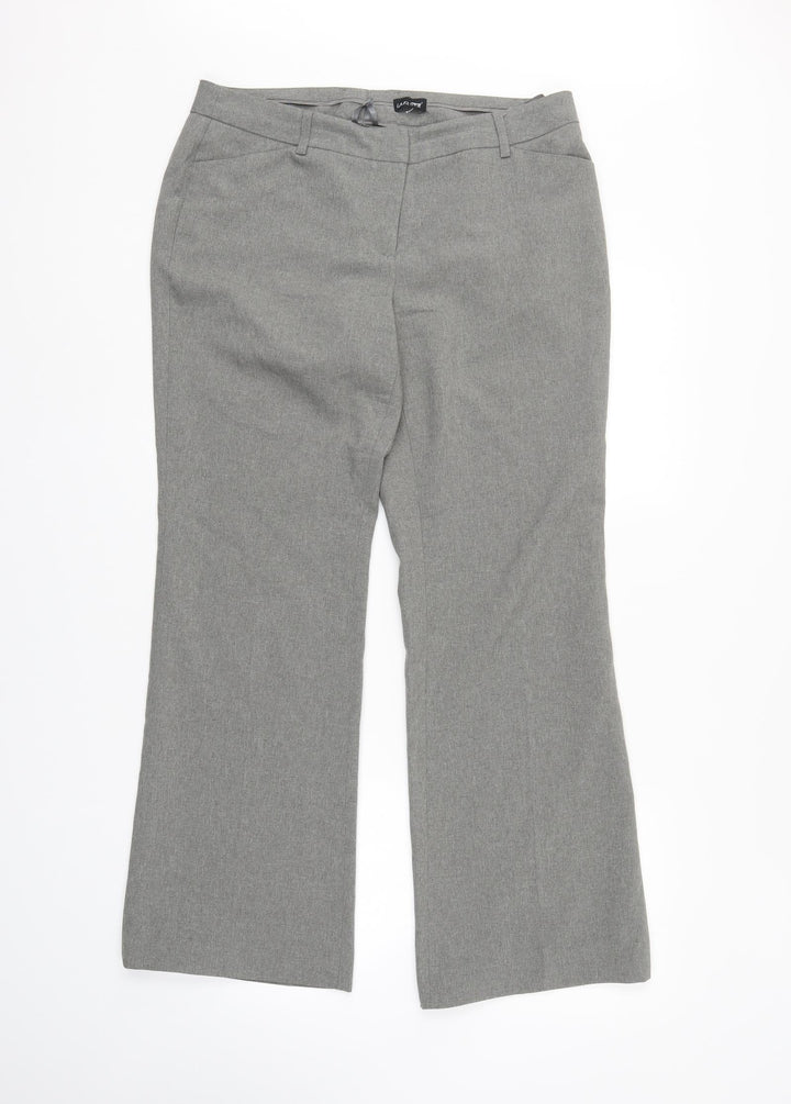 Laura Scott Womens Grey Trousers Size 14 L30 in