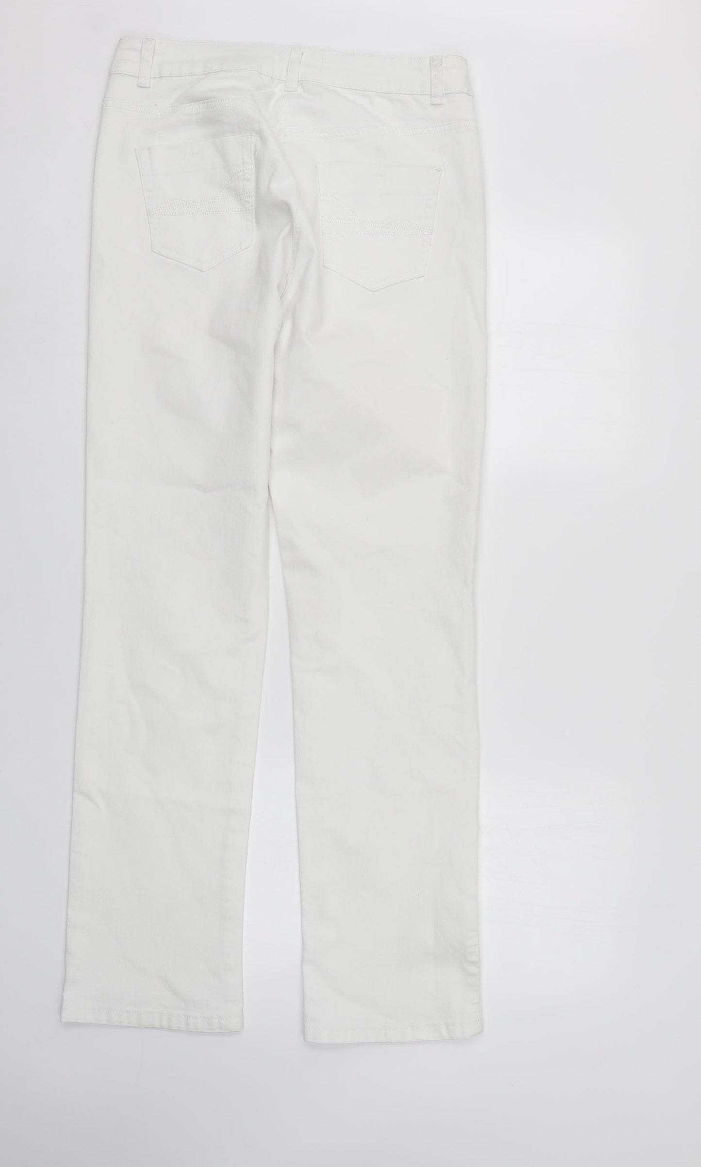 TU Womens White  Denim Straight Jeans Size 14 L32 in