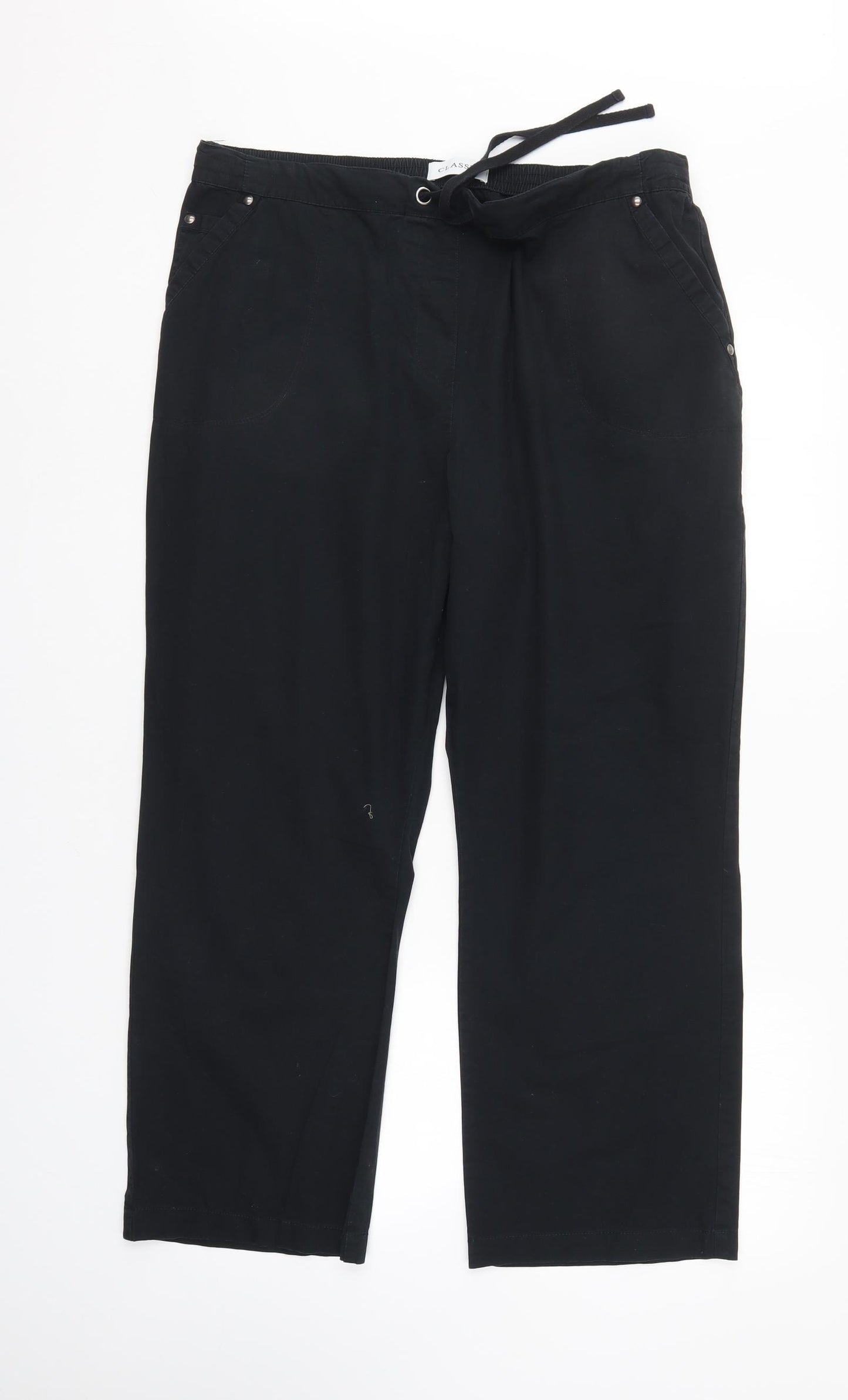 M&S Womens Black   Trousers  Size 18 L27 in