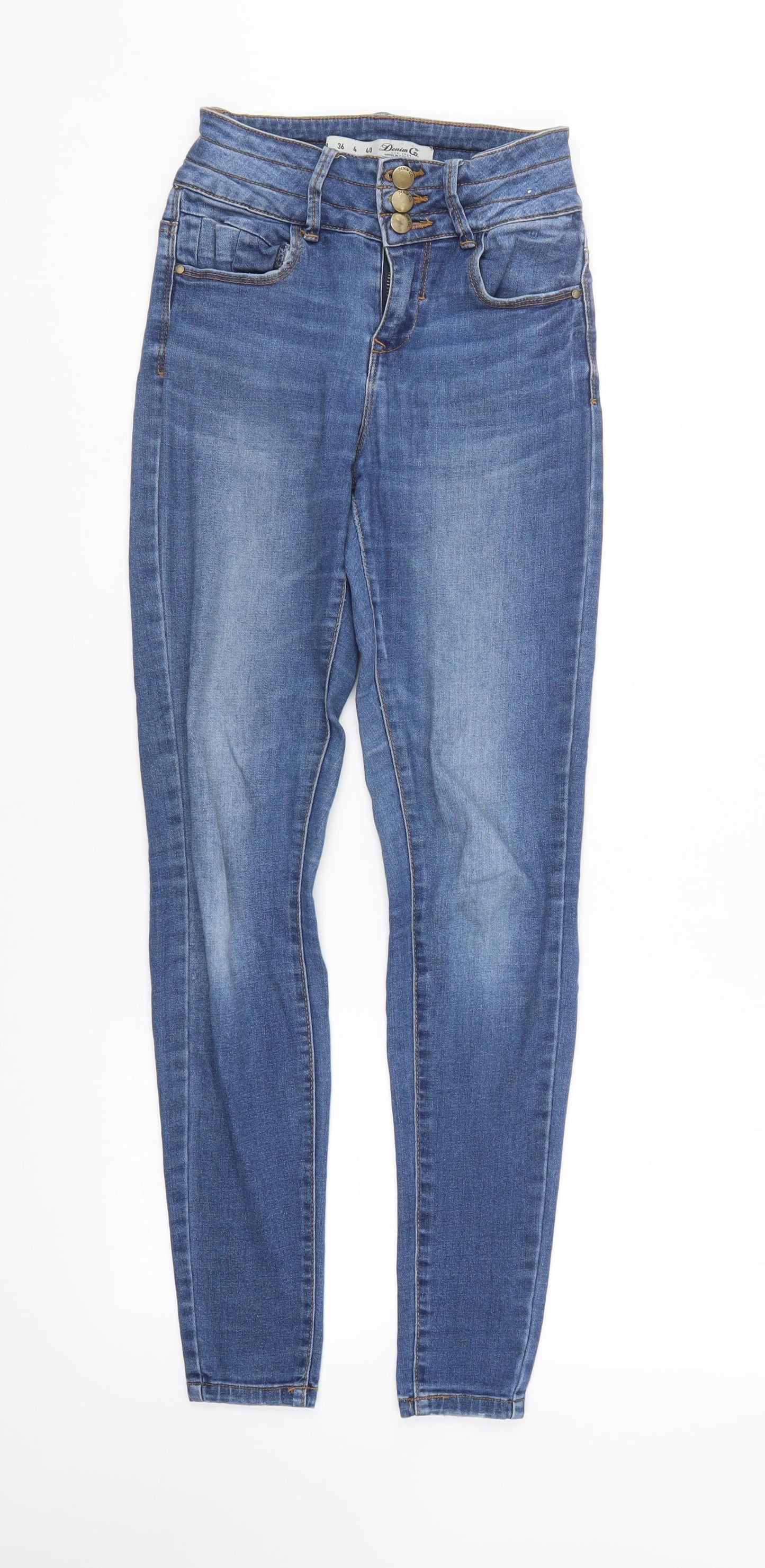 Denim & Co. Womens Blue  Denim Tapered Jeans Size 8 L30 in