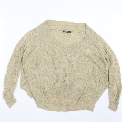 SheIn Womens Beige  Knit Pullover Jumper Size M