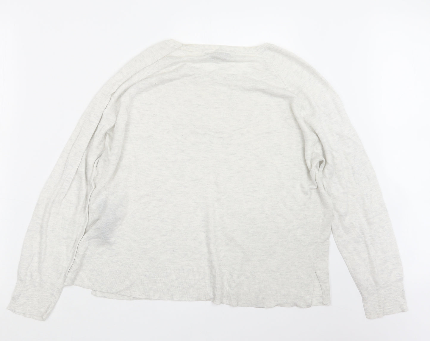 Zara Knit Womens White  Knit Pullover Jumper Size L