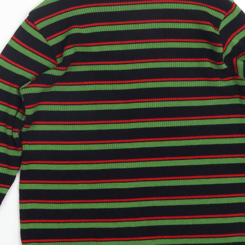 Classic Sports Womens Green Striped Knit Pullover Jumper Size 12