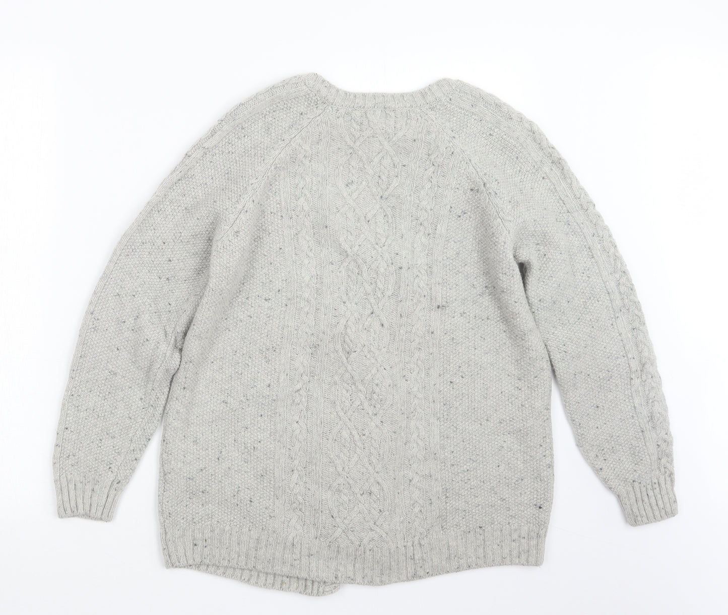 Marks and Spencer Womens Grey  Knit Cardigan Jumper Size 12