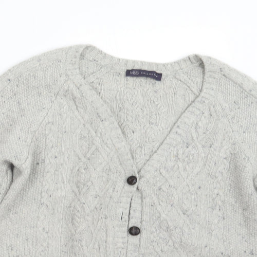 Marks and Spencer Womens Grey  Knit Cardigan Jumper Size 12