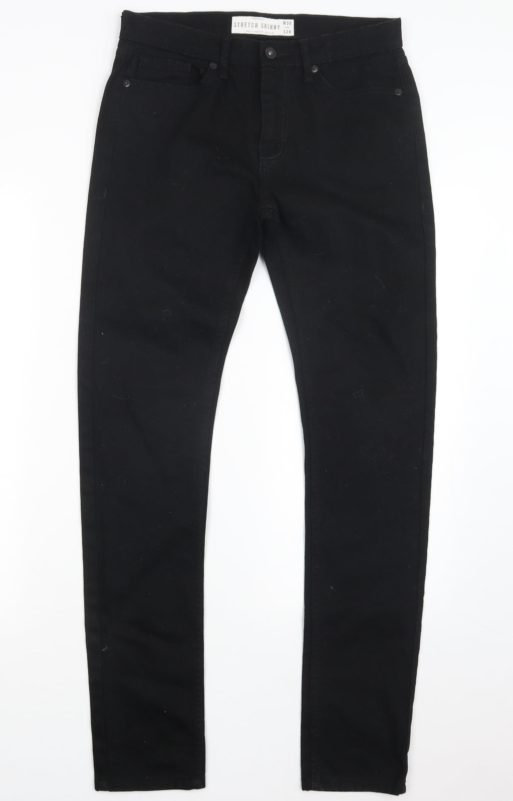 Topman Mens Black  Denim Skinny Jeans Size 30 in L32 in