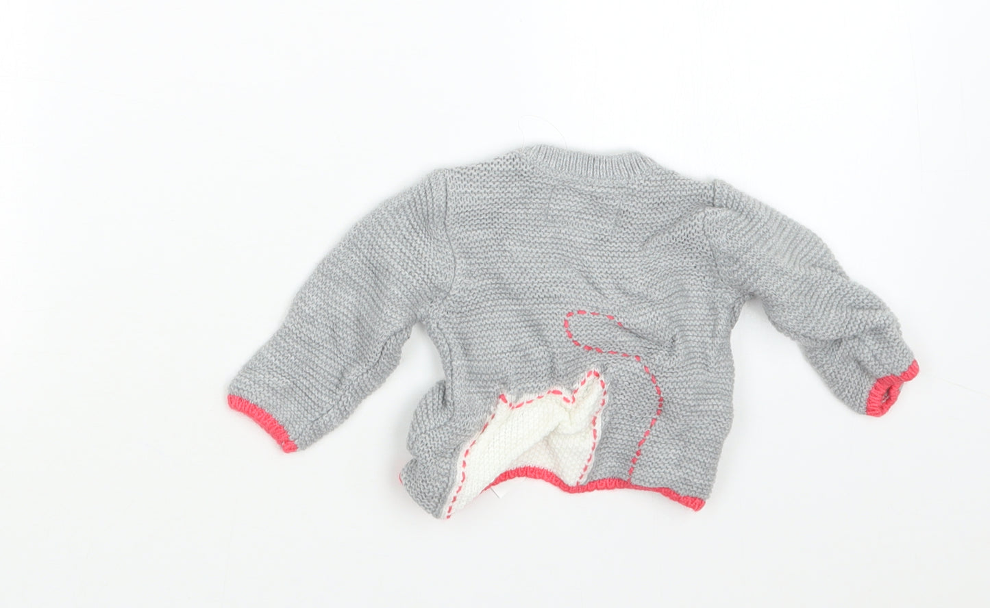 F&F Girls Grey  Knit Pullover Jumper Size 0-3 Months