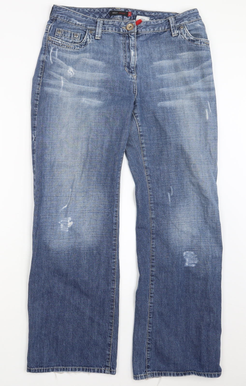 NEXT Womens Blue  Denim Straight Jeans Size 14 L30 in