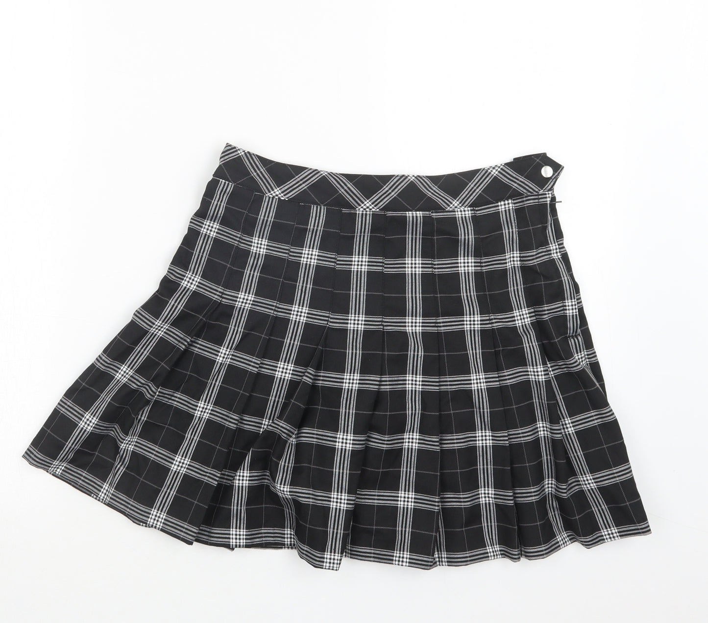 Divided by H&M Womens Black Check  Pleated Skirt Size 10