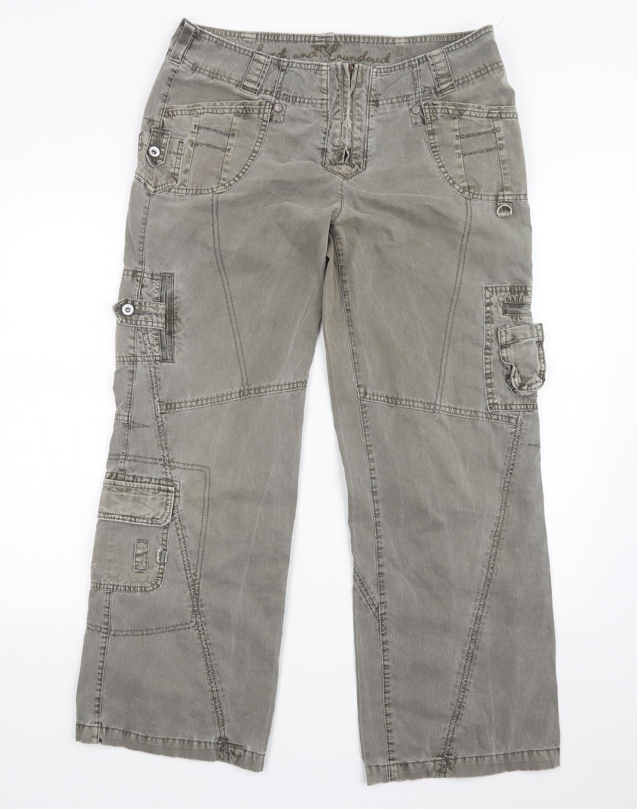 NEXT Womens Grey   Cargo Trousers Size 14 L30.5 in