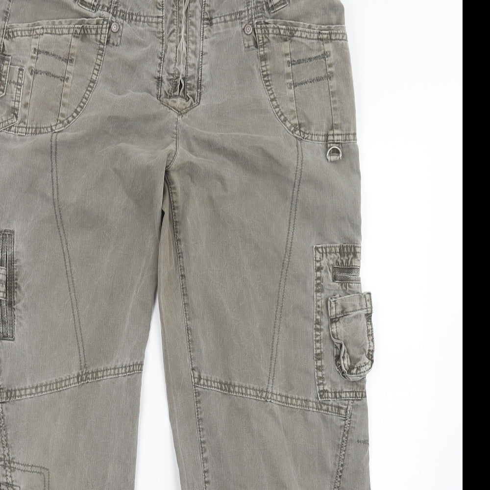 NEXT Womens Grey   Cargo Trousers Size 14 L30.5 in
