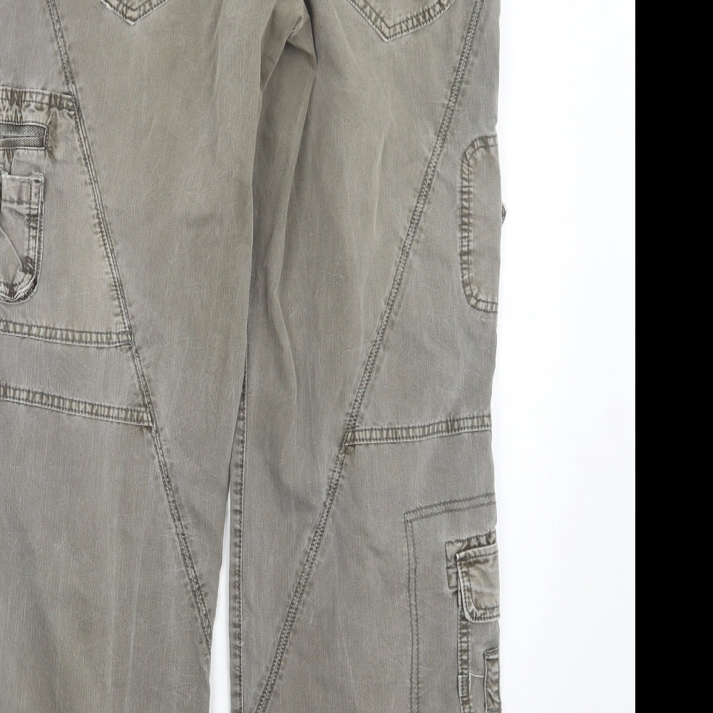 NEXT Womens Grey   Cargo Trousers Size 14 L30.5 in