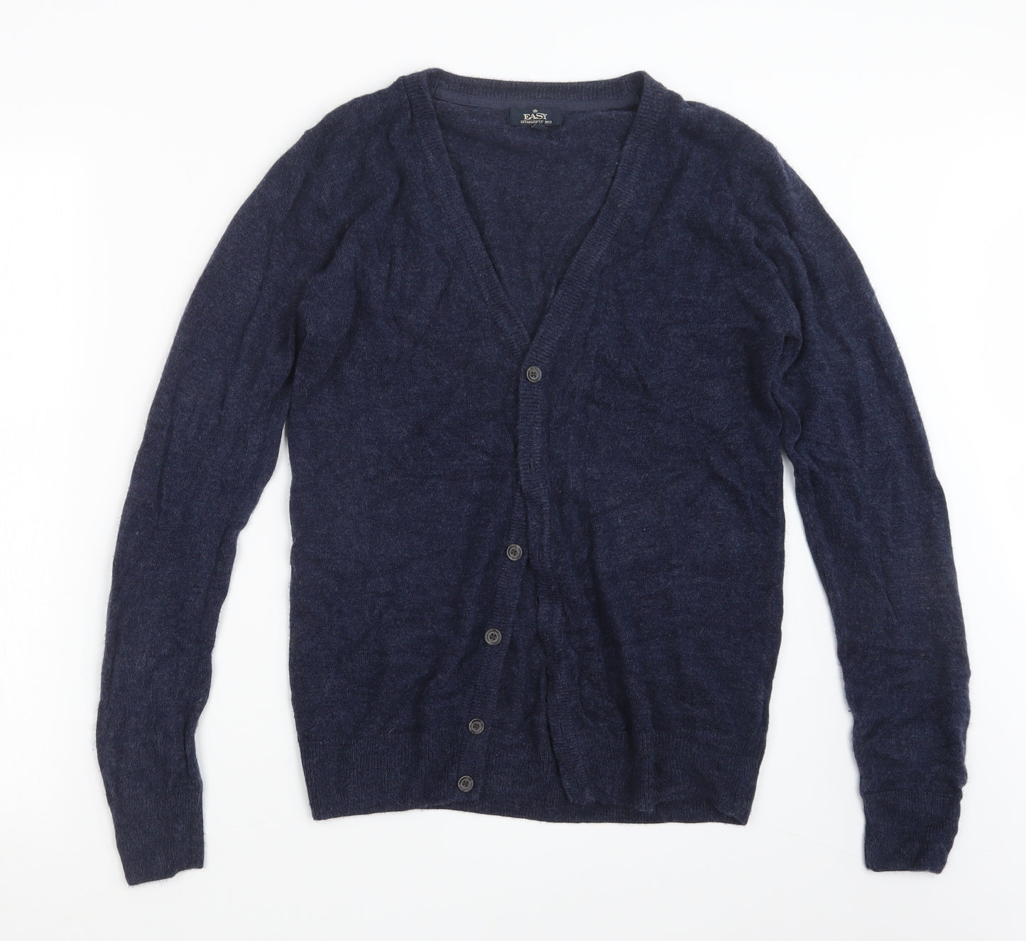 Easy Mens Blue  Knit Cardigan Jumper Size S