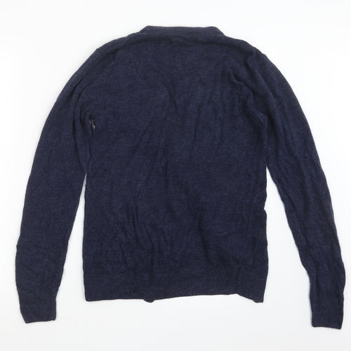 Easy Mens Blue  Knit Cardigan Jumper Size S