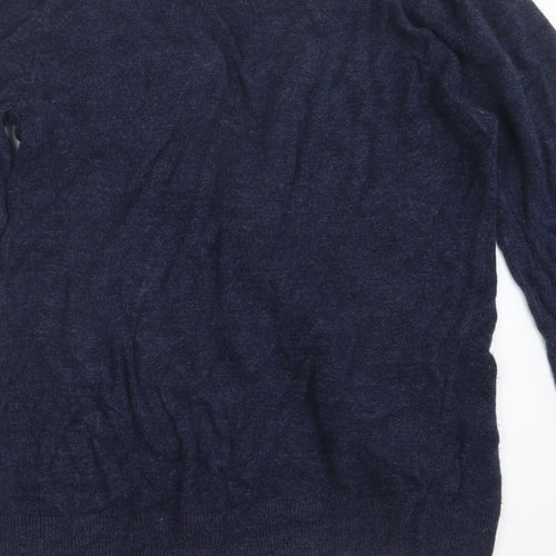 Easy Mens Blue  Knit Cardigan Jumper Size S
